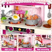LINXUXIE Kids Kitchen Playset,Toddler Kitchen Playset with Sound & Light,Cooking Stove,Play Sink,Play Food Toy and Kitchen Accessories,Play Kitchen for Toddlers ,Perfect Gifts for Girls Boys
