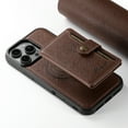 thumbnail image 5 of Allytechgroup Magnetic Case for iPhone 13 Pro Max, PU Leather RFID Blocking Wallet Case with Detachable Cards Holder Support Wireless Charging Shockproof Back Cover for iPhone 13 Pro Max, Brown, 5 of 10