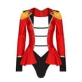 thumbnail image 5 of Zaldita Women Long Sleeve Jumpsuit Color Block Patchwork Skirted Bodysuit Halloween Tassel Leotard Tops Red XL, 5 of 7