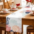 thumbnail image 5 of Coastal Coral Table Runner 72 Inches, Ocean Starfish Beach Conch Orange Marine Life Bed Runner Dresser Scarves Tabletop for Indoor Outdoor Parties/Ceremony/Banquet, 14" x 72", 5 of 9