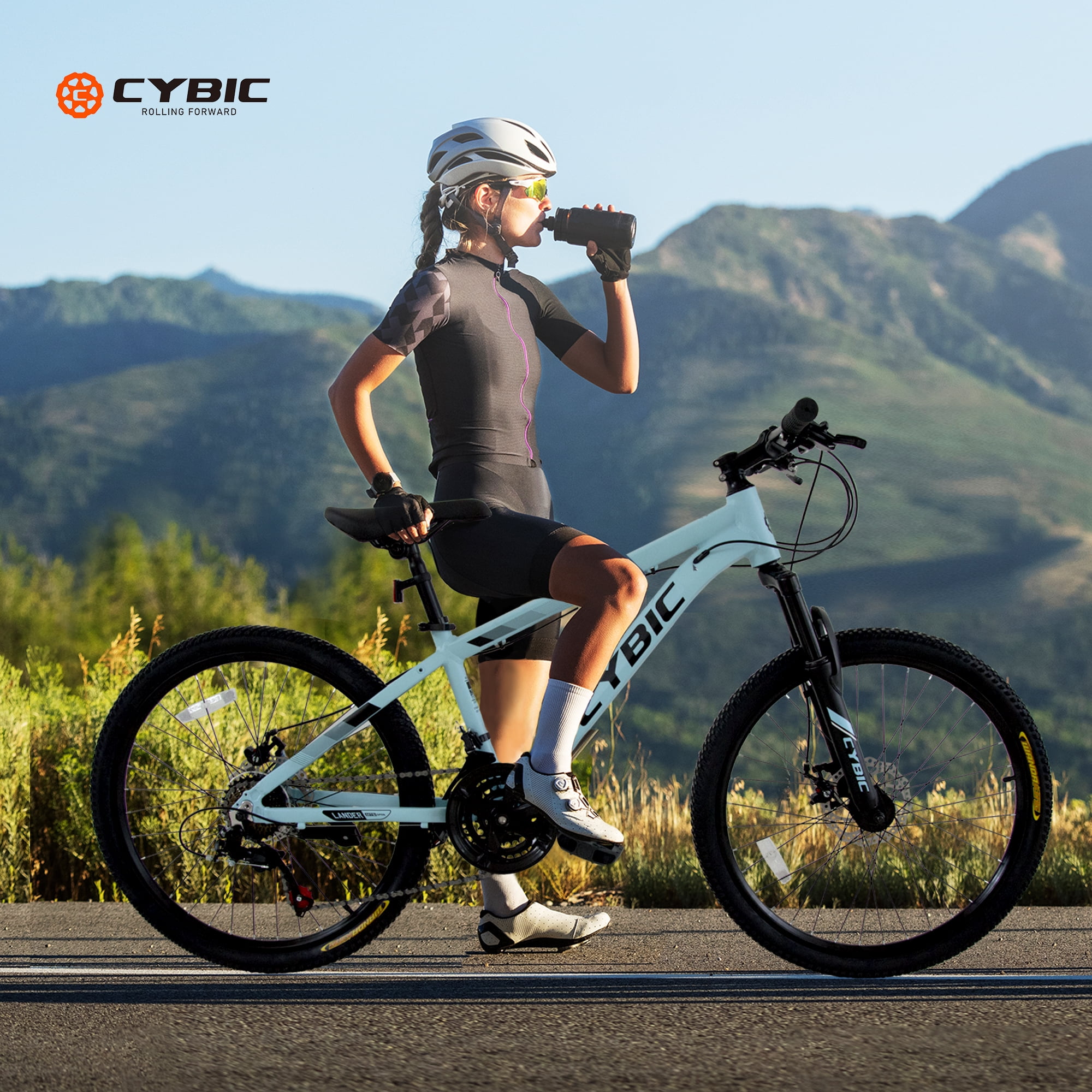 Cybic Mountain Bike 26 inch Wheels, 21 Speed with Aluminum Alloy Frame, Disc Brakes Blue