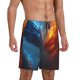 thumbnail image 2 of Balery Red And Blue Fire Dragon E Pantalones cortos de pijama de punto de algodón para hombre con cinturilla y bolsillos-Medium, 2 of 6