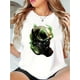 thumbnail image 1 of Creative Skull-Patterned Anti-Virus Mask, Women'S Stylish Round-Neck Short-Sleeve T-Shirt, Simple And Casual Sports Tee, Comfortable Summer Top for Holidays., 1 of 6