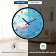 thumbnail image 5 of Voice Activated Clock with Glow Light 12 Inch Large Silent Wall Clock Battery Operated for Home Decor Lotus Flower and Leaves, 5 of 8
