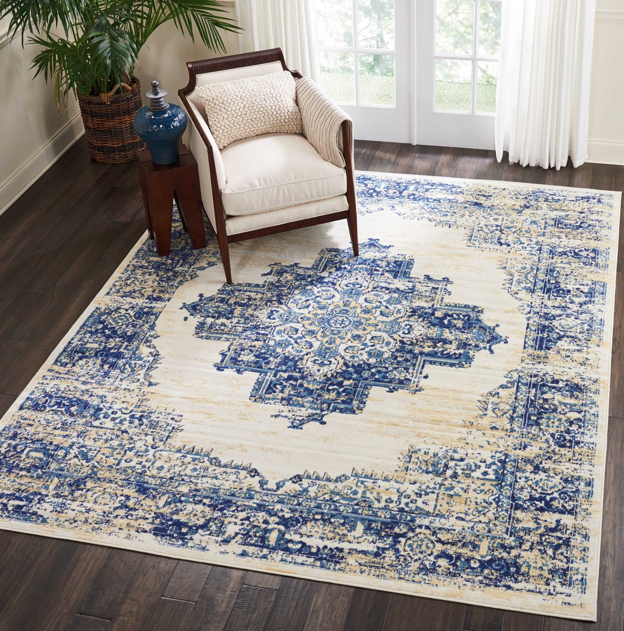 Desert Fields Contemporary Medallion Loomed Area Rug, 7' x 9'