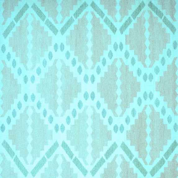 Ahgly Company Indoor Square Abstract Light Blue Contemporary Area Rugs, 6' Square