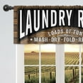 thumbnail image 2 of Funny Laundry Room Valance Kitchen Curtains 52Wx18H Inch Rod Pocket Vintage Farmhouse Black Short Curtains Art Printed Rustic Wooden Living Room Bedroom Window Drapes Treatment Fabric 1 Panel, 2 of 5