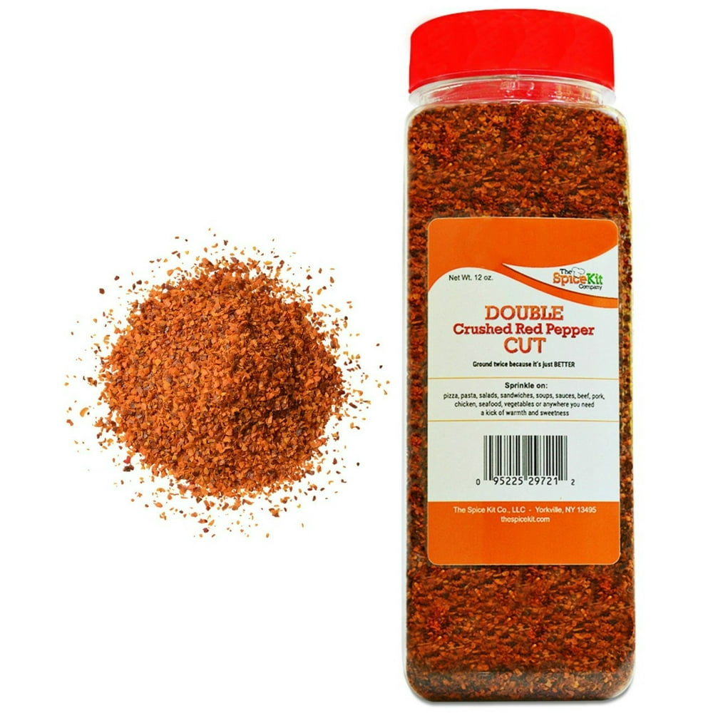 Double Cut Crushed Red Pepper 12 oz. Virtually No Seeds Red