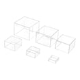 thumbnail image 4 of 6 soportes para buffet con base hueca, ideales para cajas cúbicas, manualidades, exhibidores de postres y dulces. Claro, 4 of 9