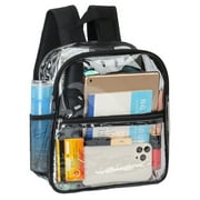 Deago Clear Small Backpack Heavy Duty Stadium Approved Waterproof PVC Transparent Backpack for Work & Sport Event