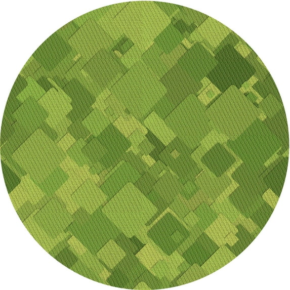 Ahgly Company Indoor Round Patterned Pistachio Green Area Rugs, 3' Round