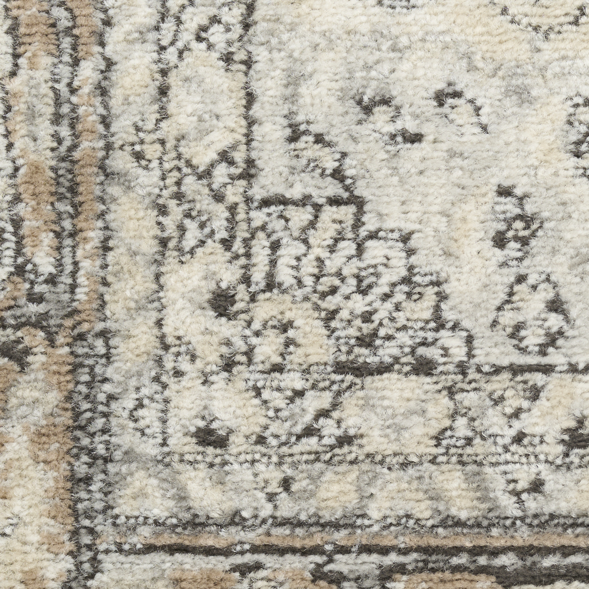 Nourison Concerto 2'2" x 10' Ivory Grey Taupe Vintage Indoor Rug