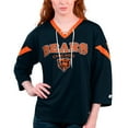 thumbnail image 2 of Women's Starter Navy Chicago Bears Rally Lace-Up 3/4 Sleeve T-Shirt, 2 of 3