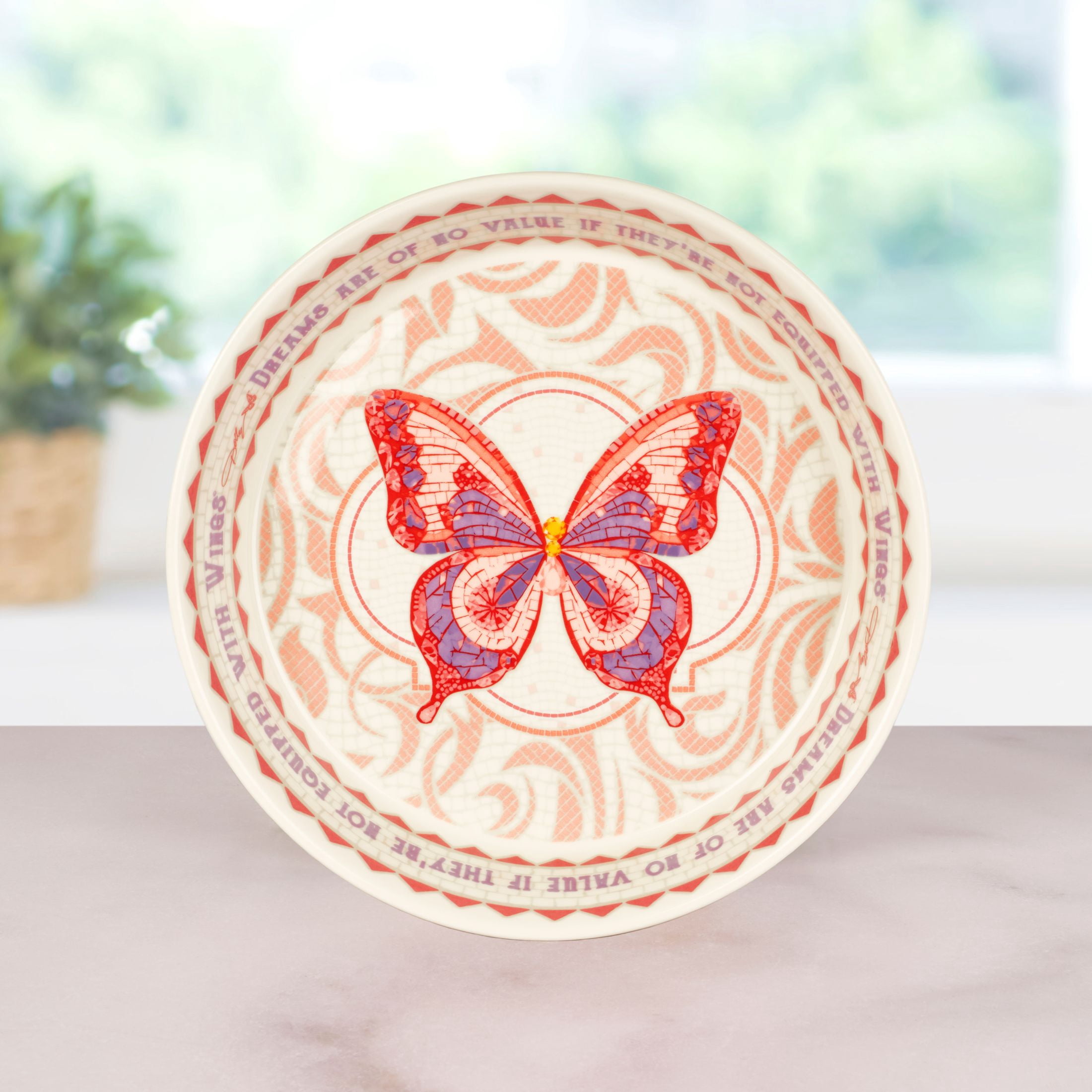 Dolly Parton Jeweled Mosaic 10in Stoneware Pie Dish