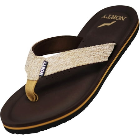

NORTY Womens Flip Flops Adult Female Thong Sandals Brown - Runs 1 Size Small