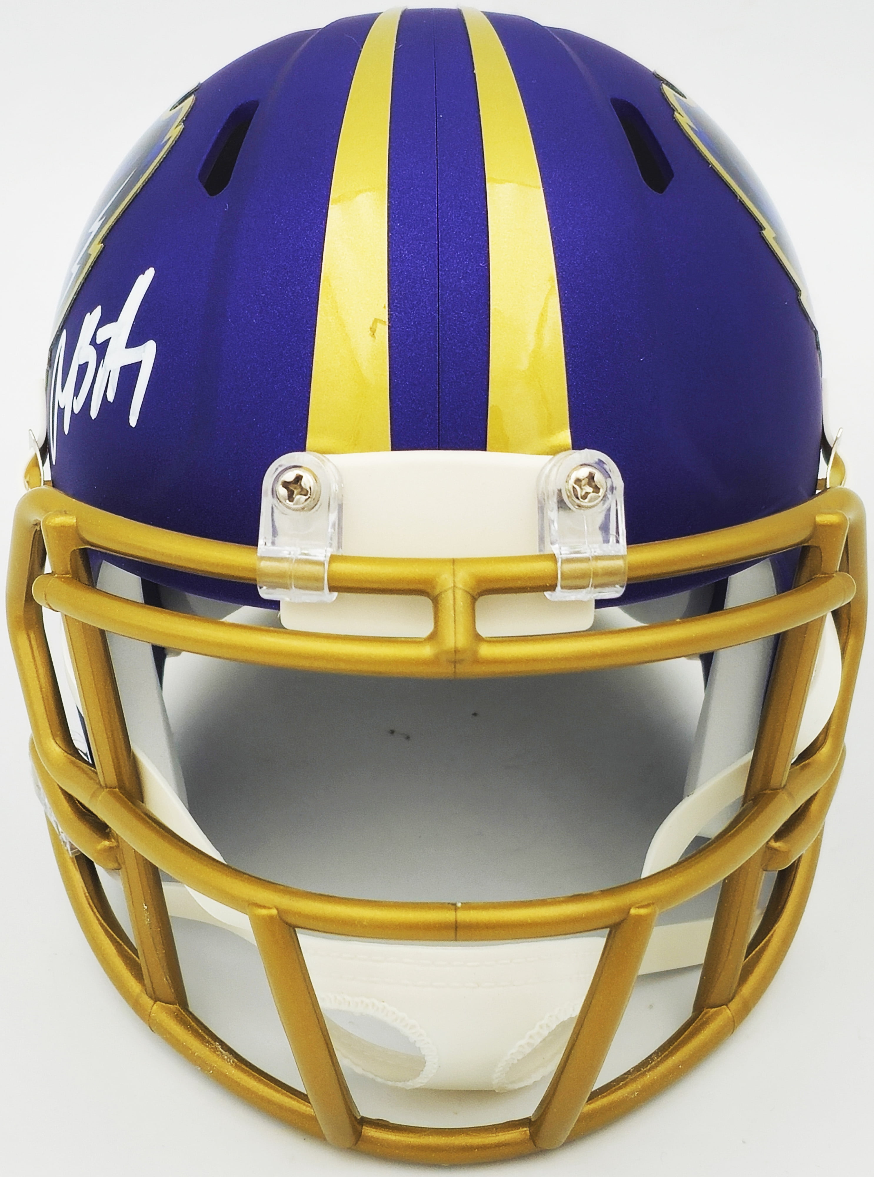 Rashod Bateman Autographed Baltimore Ravens 2024 Alternate Purple Speed Mini Helmet Beckett BAS Witness 238351