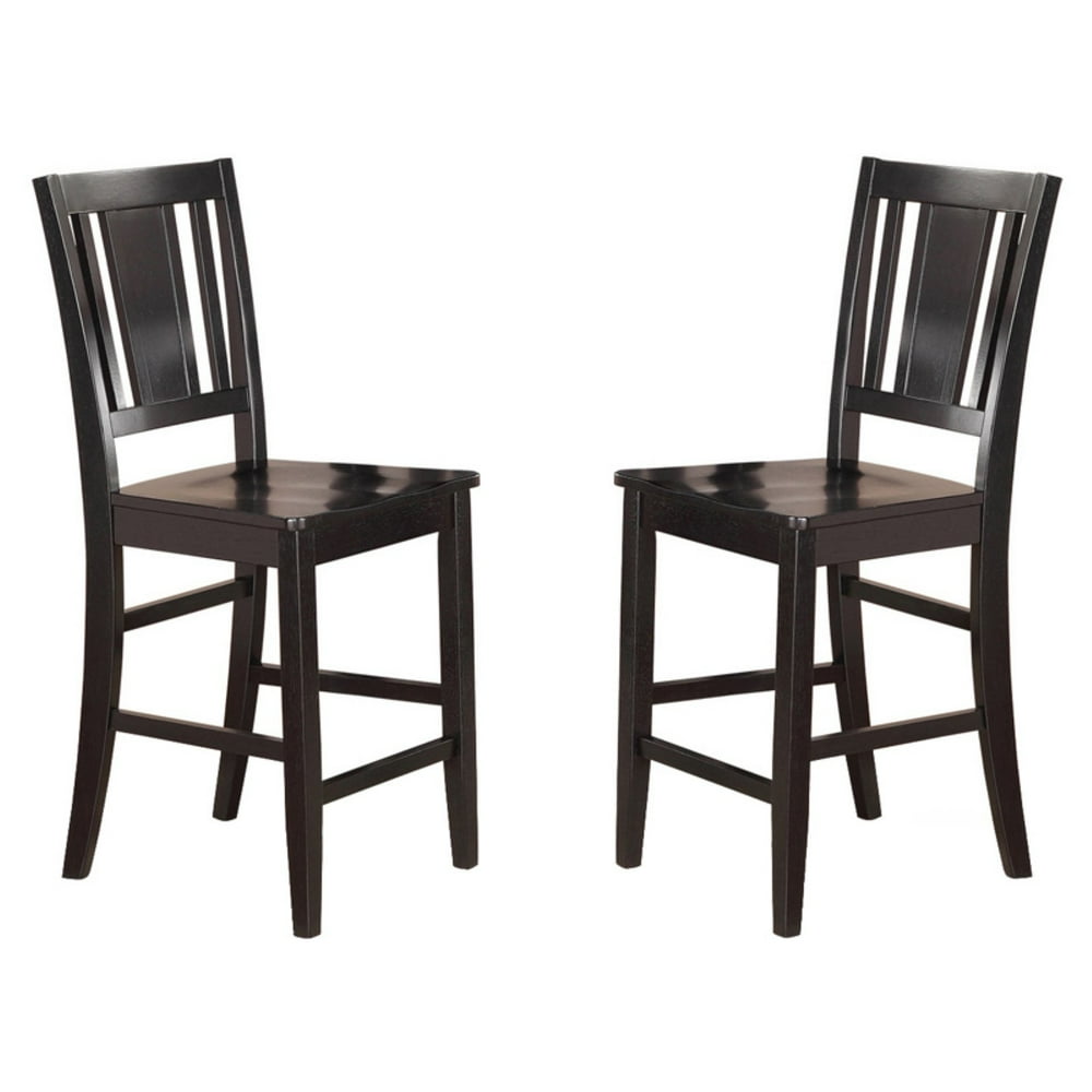 East West Furniture Dining Chair, Set of 2, Black