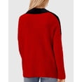 thumbnail image 2 of VINCE CAMUTO Womens Red Textured Ribbed Long Sleeve Mock Neck Wear To Work Sweater M, 2 of 2