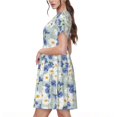 thumbnail image 2 of Balery Daisies Flowers Vestidos sueltos de manga corta para mujer, vestidos de verano 2025, vestidos casuales de corte A con vuelo., 2 of 6