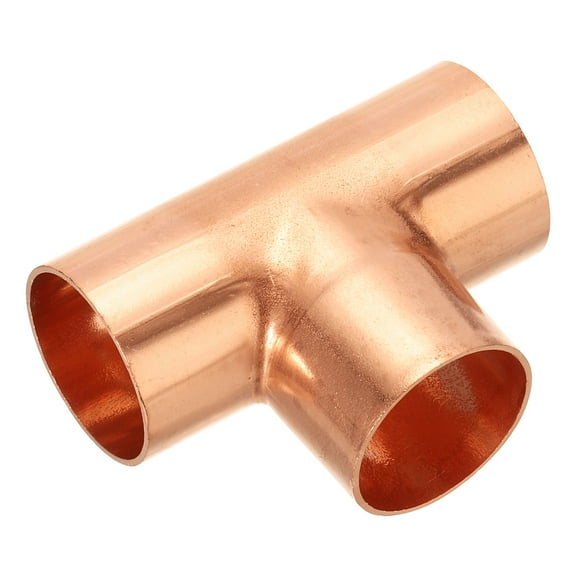 Uxcell 1-3/8 Inch ID Tee Copper Fitting, 1 Pack 3 Way Welding Joint Pressure Pipe Fitting with Sweat Connection for HVAC