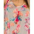 thumbnail image 3 of Women U Neck Floral Print Zipper Back Tank Top, 3 of 5