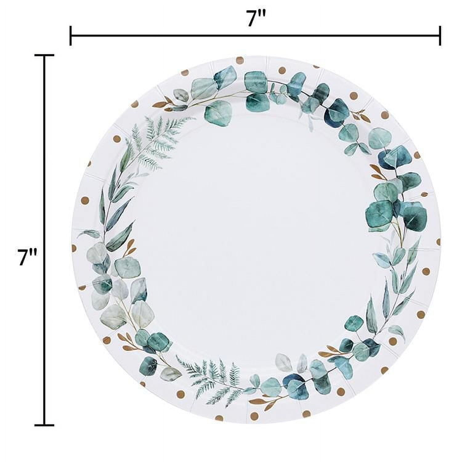 7" greenery paper plates