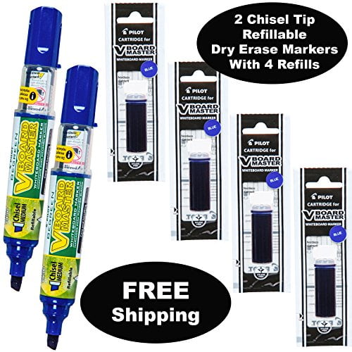 Voorschrift Cokes passend Refillable Dry Erase Markers, Pilot V Board Master, 2 Blue Ink Chisel Tip Markers with 4 Refills, P1a439156p - Walmart.com Voorschrift Cokes passend Refillable Dry Erase Markers, Pilot V Board Master, 2 Blue Ink Chisel Tip Markers with 4 Refills, P1a439156p - Walmart.com