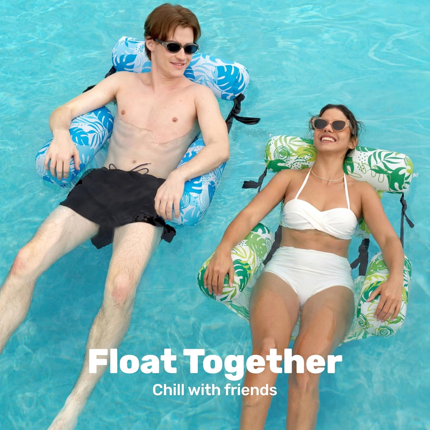 Inflatable Pool Floats Adult,2 Packs Floating Lounge Chairs,Blow up Pool Noodles for Adult Heavy Duty,Floating Chair for Party Summer Water Beach Lake Fun