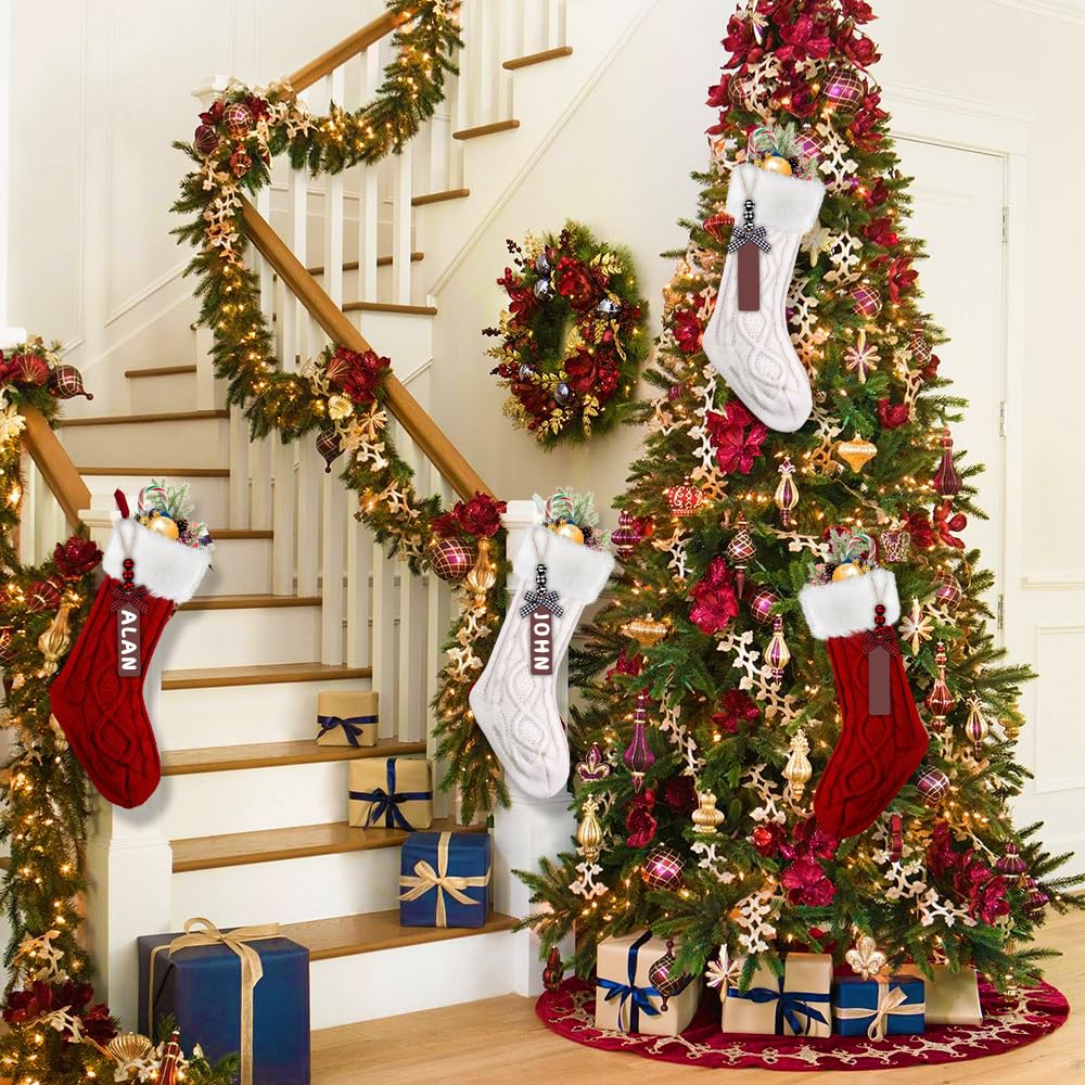 Cocobela 4-Pack Cable Knit Christmas Stockings, 18 Inches photo 7