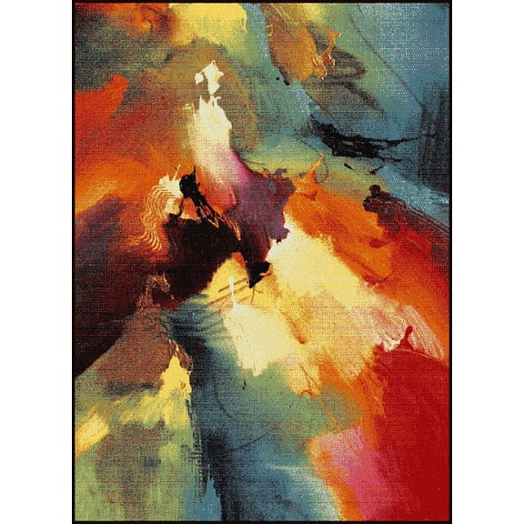 Tayse Avon Area Rug AVN1701 Contemporary Multi Strokes Paint 5' 3" x 7' 3" Rectangle