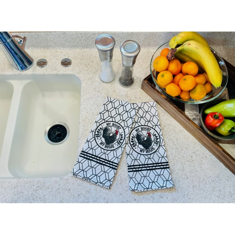 Farm Rooster Kitchen Towels Set With Oven Mitt And Pot Holder Farmhouse  Dish Towels for Dish Drying 100% Cotton 