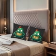 thumbnail image 2 of Set of 2 Throw Pillow Covers 18x18in - Cartoon Monster Design with Green Body - Perfect for Couch Bed Car Decor, 2 of 8