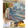 thumbnail image 4 of Abstract Coastal Blue Grey Brown Summer Street Art Sofa Couch Covers for Dog,Washable Sectional Couch Slipcovers for Loveseat with Tassels,Non Slip Sofa Throw Cover Blanket Large 71''x102'', 4 of 8