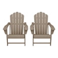 thumbnail image 3 of WestinTrends Highland Outdoor Patio HDPE Adirondack Chairs With Cup Holders (Set of 2), Weathered Wood, 3 of 14