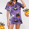 thumbnail image 2 of Fgnfyis Ensemble de Pyjama Décontracté Imprimé pour Femmes et Shorts Pyjama d'Halloween Femmes Violet_004 L, 2 of 6