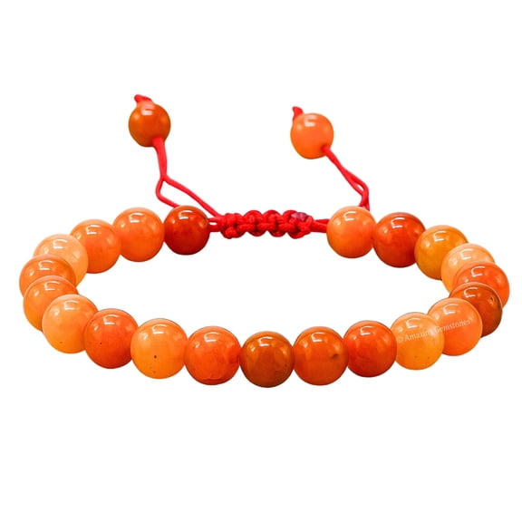 Red Aventurine Crystal Bracelet - 8mm Beaded Bracelet and Healing Stones