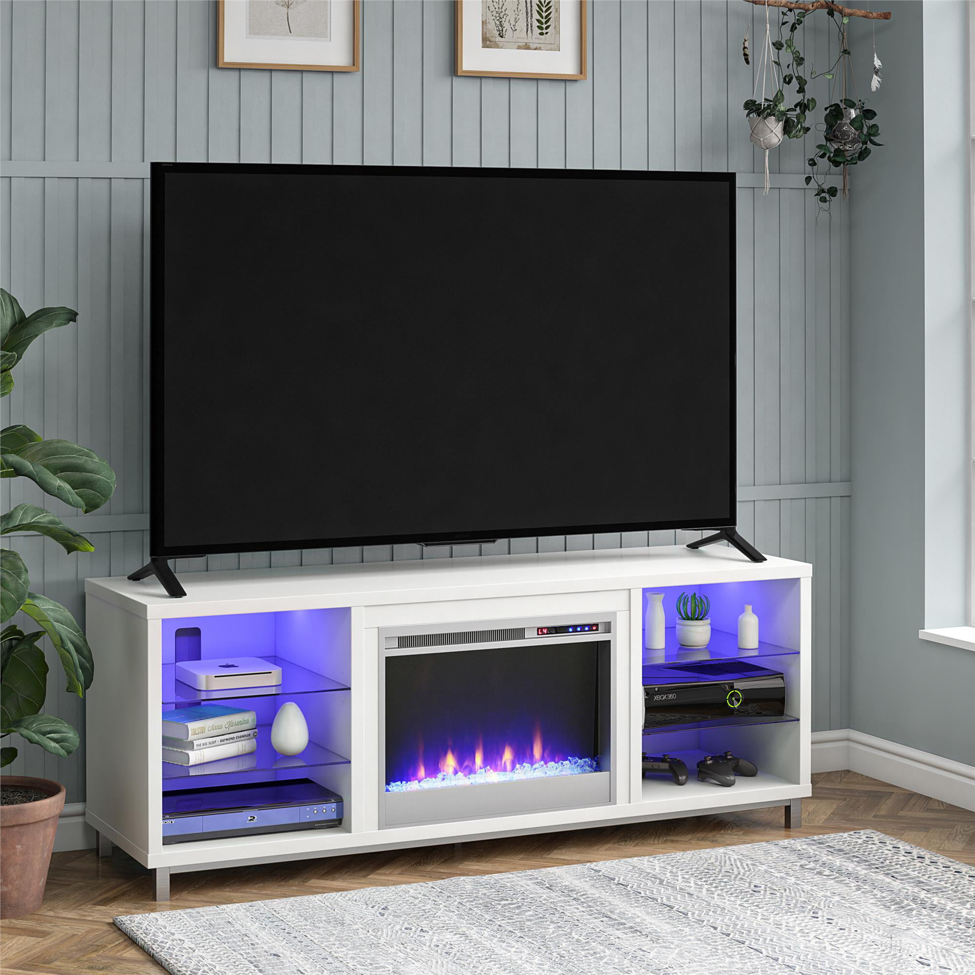 Ameriwood Home Lumina Fireplace TV Stand for TVs up to 70 ...