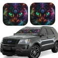 thumbnail image 6 of Kdxio Futuristic Cat Warrior Print 2-Piece Sun Shade Front Windshield - Foldable Car Front Window Sunshades for Most Sedans SUV Truck, 6 of 6