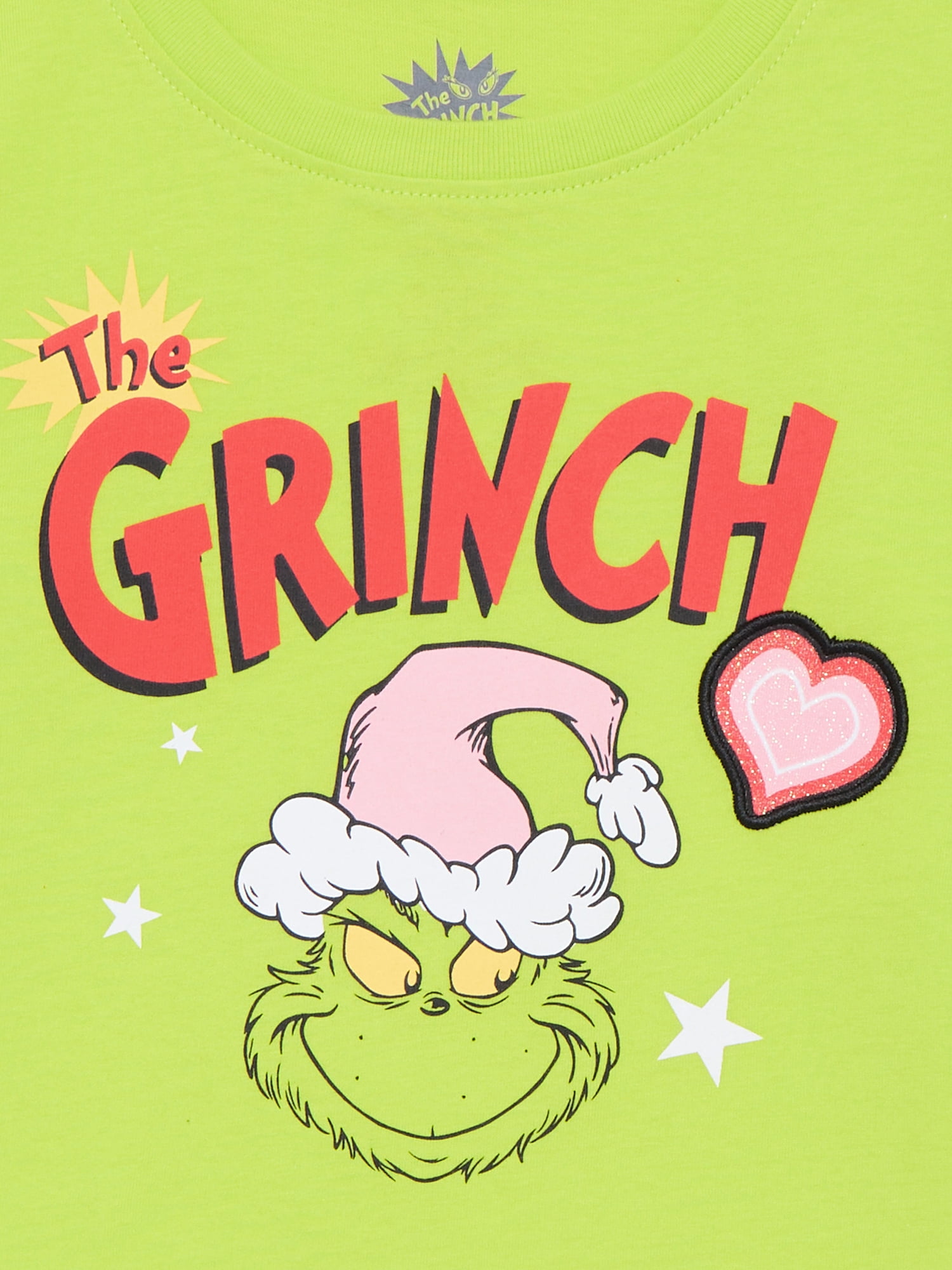 Dr. Seuss Grinch Girls Graphic Tee with Long Sleeves, Sizes 4-16
