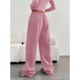 thumbnail image 3 of Women's Casual Straight Leg Loose Elastic Waist Sweatpants with Pockets, 3 of 6
