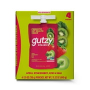 Gutzy Organic Strawberry Kiwi Kale Fruit and Veggie Pouch Snack – 4 Pack, Smooth & Family-Friendly
