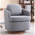 thumbnail image 3 of Yesfashion Sofa Chair, Swivel Accent Chair with Cushion, Solid Wood Round Bottom Legs, 360-Degree Upholstered Armchair Swivel Chairs for Living Room, Bedroom, Office, 3 of 6
