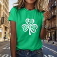 thumbnail image 2 of Aayomet St Patrick's Day Womens Workout Tops Shirt for Womens Cute T-Shirt Love Heart Printed Shirts Short Sleeve Graphic Tees Tops,J S, 2 of 3