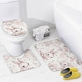 thumbnail image 4 of Shower Curtain 4 Piece Sets Vintage Easter Pink Rabbit Pattern Bath Mat U-Shaped Floor Mat Toilet Lid Oval Rug Spring Easter Farmhouse Bathroom Decor Set for Bathroom Decor 72inch X 72inch, 4 of 8