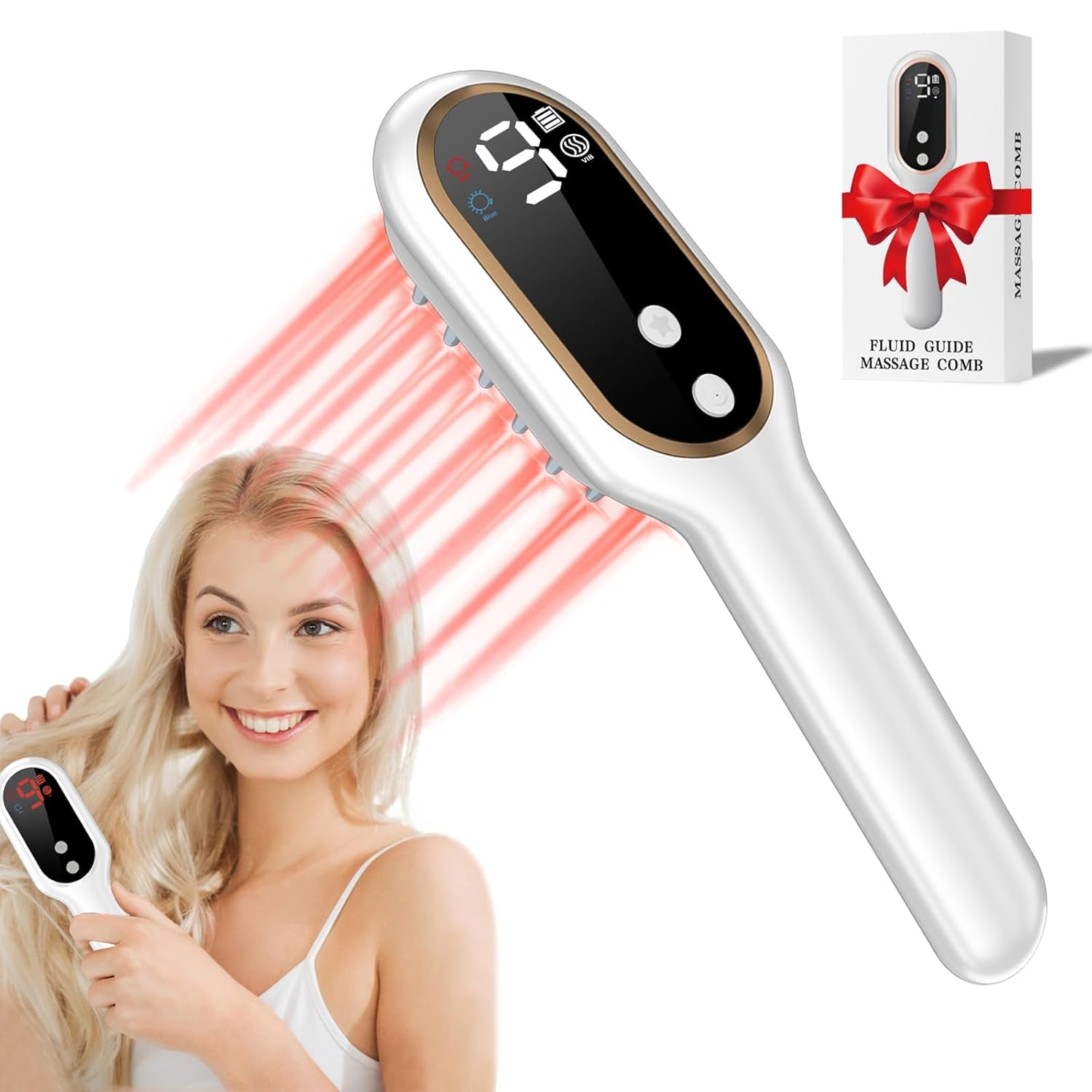 SHIORLAM Laser Hair Growth Comb, Hair Growth Device, promote hair growth in women and men