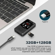 32GB MP3 Player with Bluetooth 5.0, Mini Clip Portable Wearable MP3 Player with FM Radio Recording, Childrens Music mp3 Player, Mp3 Mp4 Player with Pedometer, Music Player Support up to 128GB(Black)