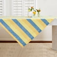thumbnail image 3 of Solino Home Linen Tablecloth 52 x 52 Inch - Cabana Stripe, 100% Pure Linen Bright Summer Stripe Square Tablecloth - Machine Washable Table Throw, 3 of 4