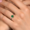 thumbnail image 4 of Gem Stone King 900 Platinum Green Nano Emerald Engagement Ring for Women | 1.22 Cttw | Round 7MM | Gemstone May Birthstone | Size 7, 4 of 6
