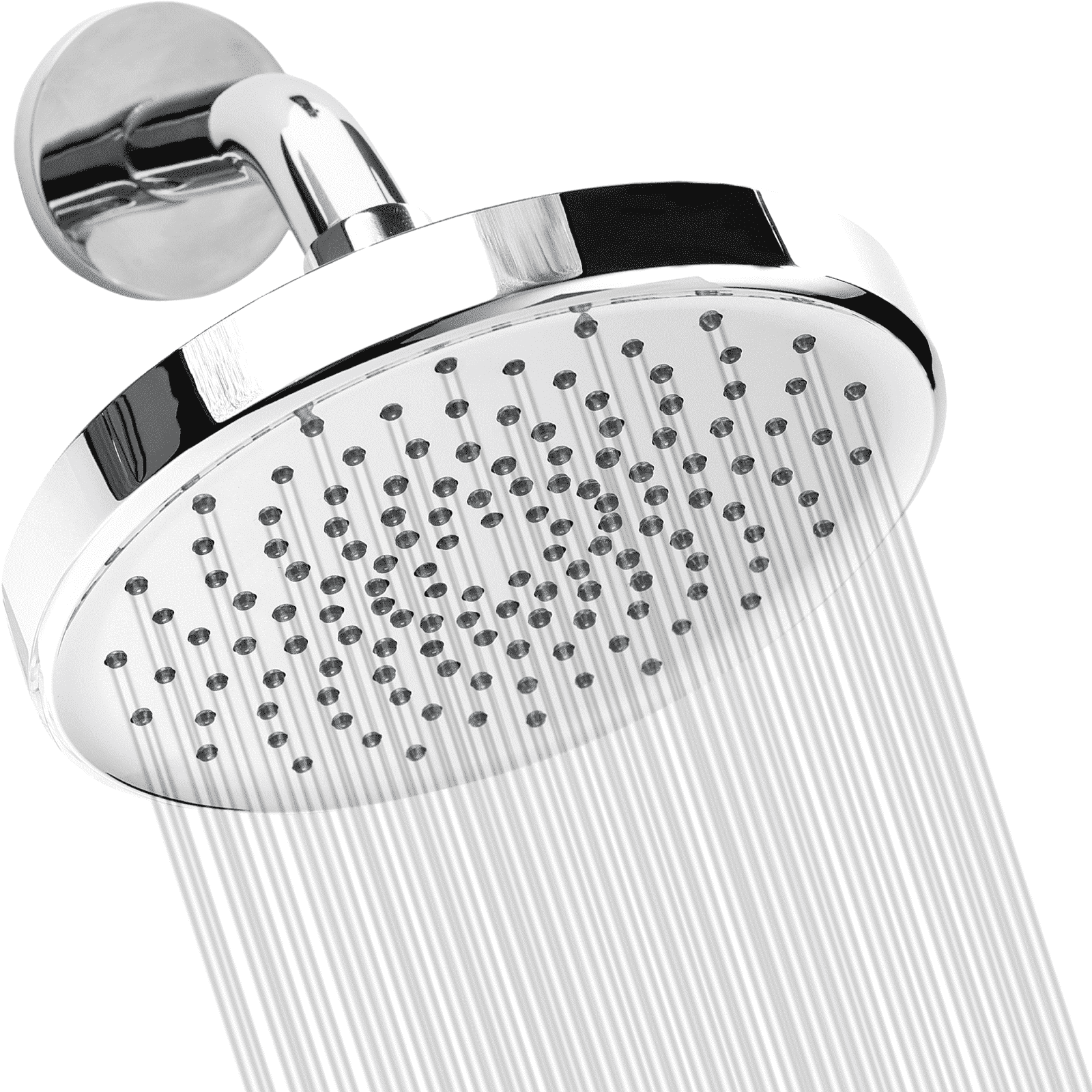 (2 pack) Liba 6-inch High Pressure Shower Head, Chrome Plated Brass, Silicone Nozzles Spray