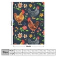 thumbnail image 4 of Chicken blanket, children's gift, adult bed, living room bedding, sofa, soft, warm, lightweight, comfortable, cute embroidered rooster and sunflower blanket, birthday decoration, multiple sizes in, 4 of 6